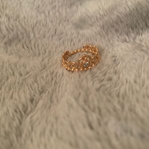 Rose Gold Pandora Princess Ring - Size 5